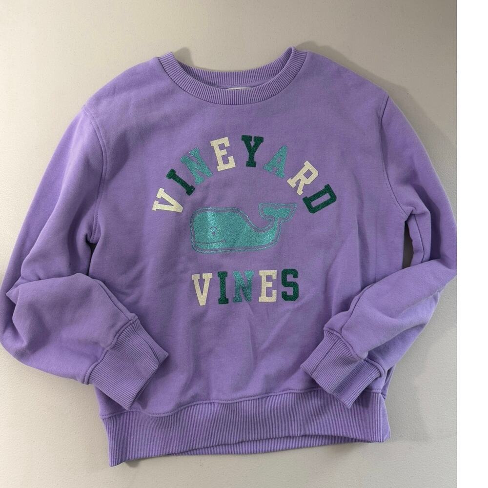 vineyard vines Girls' Relaxed Crewneck Sweatshirt, size 8/10, purple